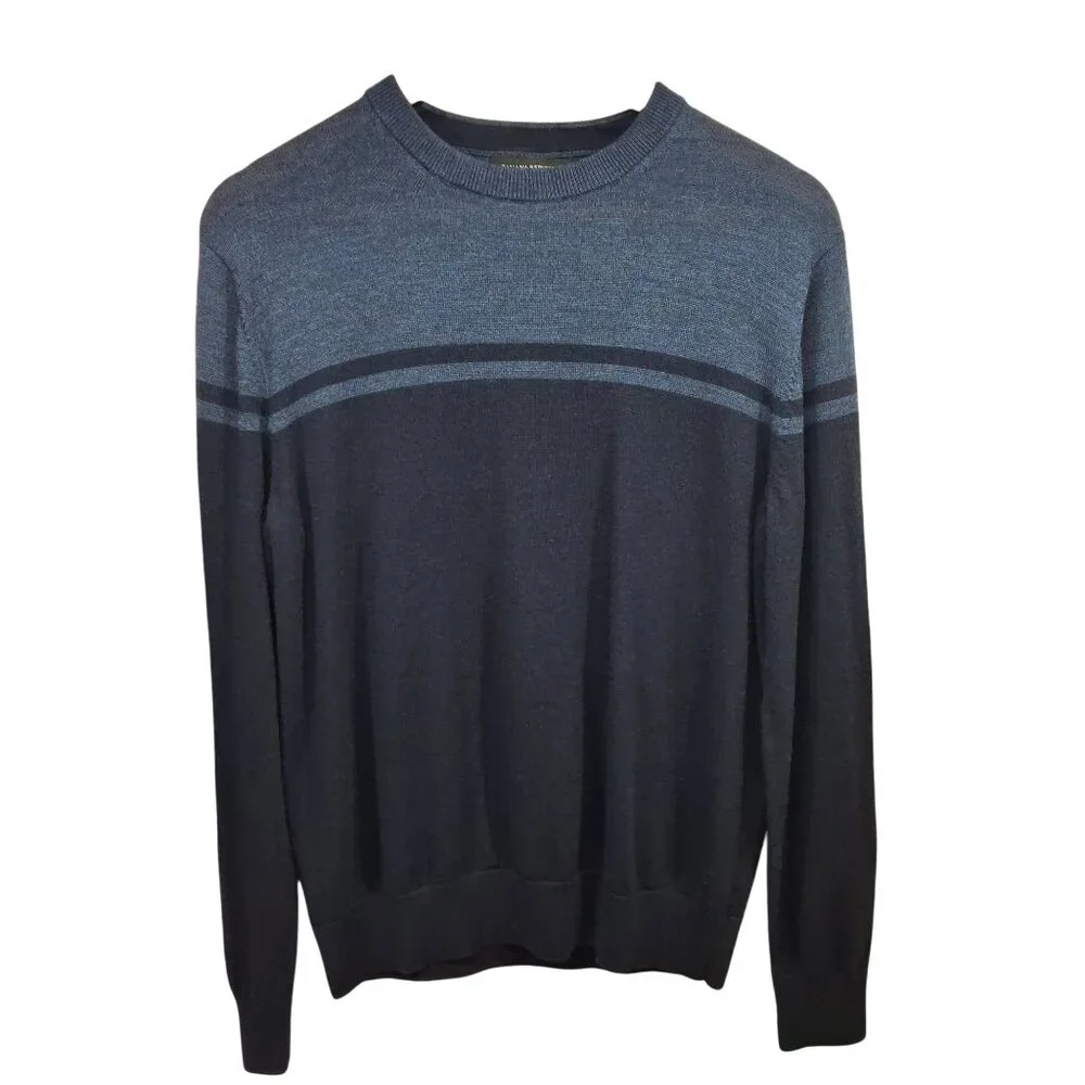 Banana Republic 100% Merino Wool Mens Sweater Medium Navy Crewneck